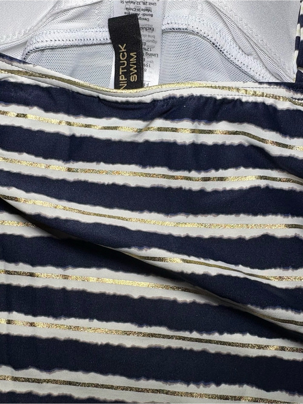 Nip Tuck Swim Blue Stripe One Piece Swimsuit Multiple Sizes NWT - Picture 5 of 8